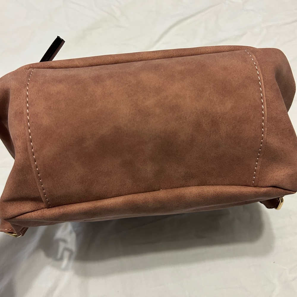 VR NYC Violet Ray Cinnamon Brown Vegan Suede Backpack NWT - Picture 11 of 13